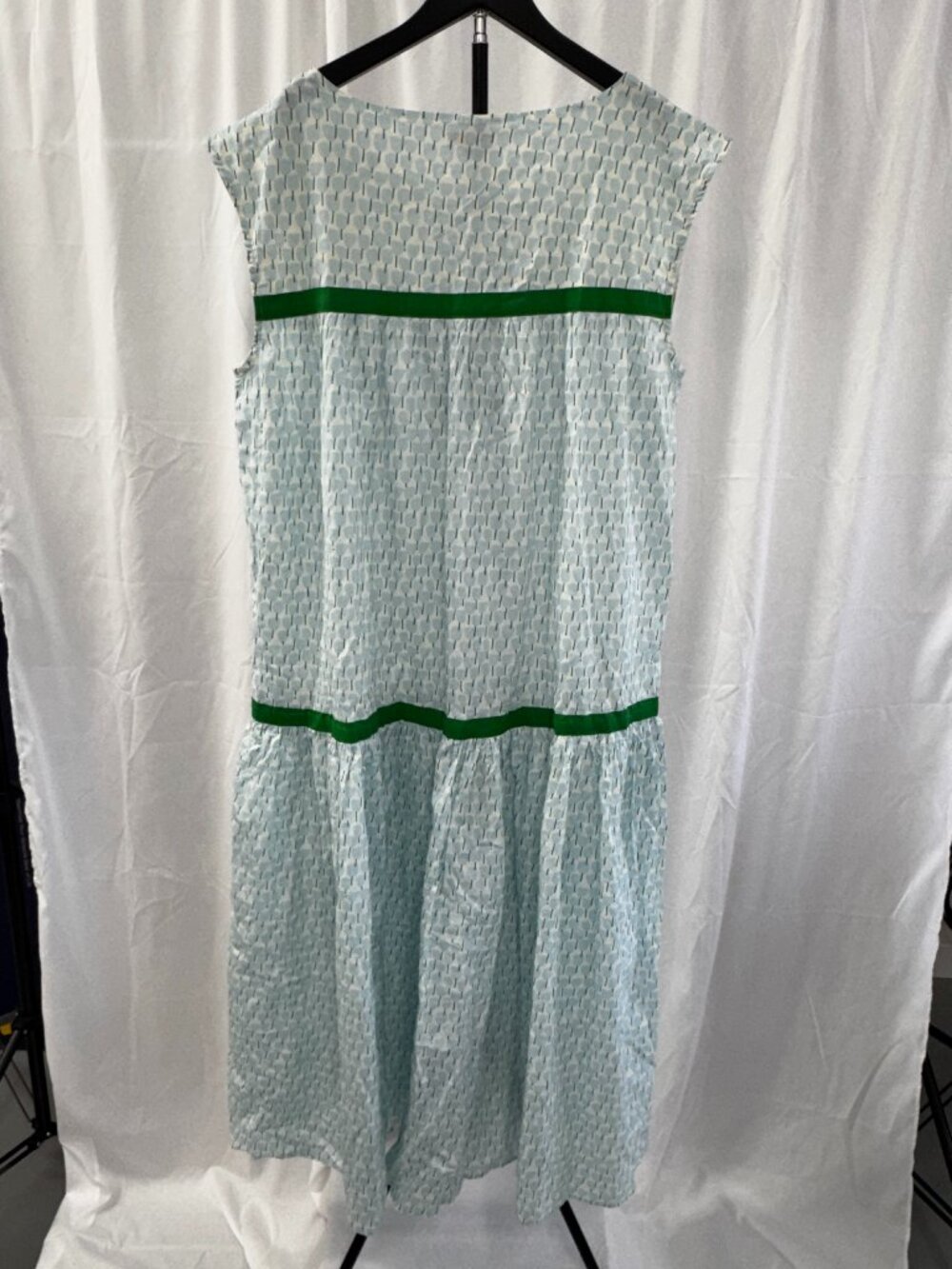 Pink Chicken Krista Cottagecore Floral Maxi Kaftan Prairie Dress Blue Tulips - Picture 8 of 15